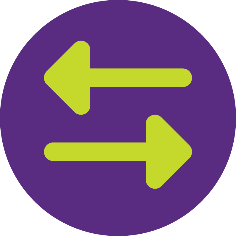 two arrows pointing left and right icon